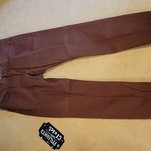 OP Slim Straight Jeans Dark Red Brown 34x30